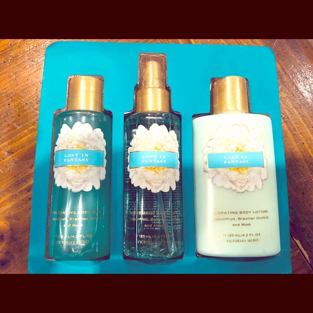 Victoria Secrets lotion, spray & hydrating gel.